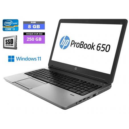HP PROBOOK 650 G1 I5 - RAM 8 go - SSD 250 go - Windows 11 - N°27112312