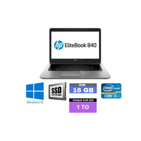 HP Elitebook 840 G2 Core i5 - 16Go RAM - SSD 1 To - Windows 10  - N°28112312- GRADE B