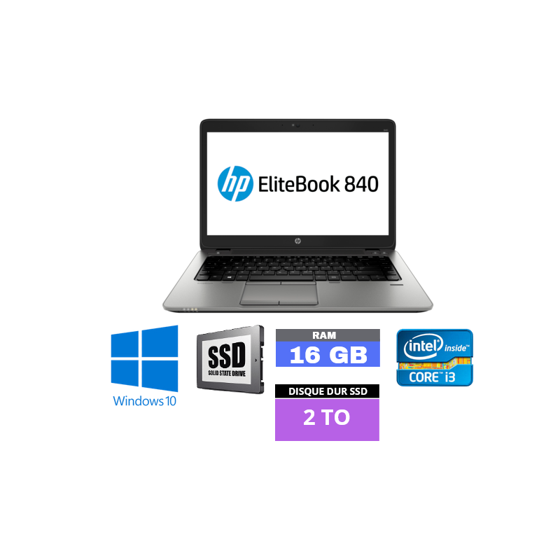 HP Elitebook 840 G2 Core i5 - 16Go RAM - SSD 2 To - Windows 11 -  N°28112314- GRADE B