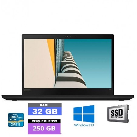 Lenovo ThinkPad T495 AMD Ryzen 3 Pro- RAM 32 go - SSD 250 - Win 10