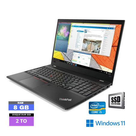 LENOVO T580 - Core I5  - Windows 11 - SSD 2 To - Ram 8 Go - N°170409 - GRADE B