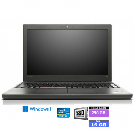 LENOVO T560 - Core I5 6EME GENERATION - WEBCAM - Windows 11 - SSD 250 Go - Ram 16 Go - N°240408 - GRADE B