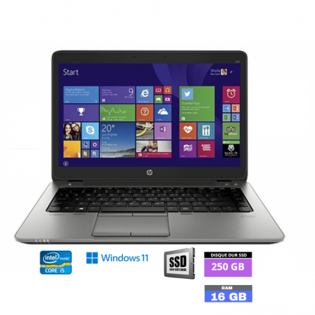 HP Elitebook 840 G3 - I5 6ème génération - 16Go RAM - Windows 11 - WEBCAM - SSD 250 GO - N°240437 - GRADE B