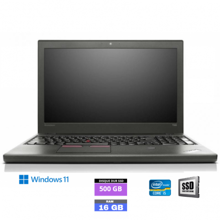 LENOVO T560 - Core I5 6EME GENERATION - WEBCAM - Windows 11 - SSD 500 Go - Ram 16 Go - N°240409 - GRADE B