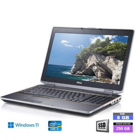 DELL LATITUDE E6530 - Core I5 - Windows 11 - 250 GO SSD - Ram 8 Go - N°130401 - GRADE B