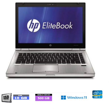 HP Elitebook 8470P Core i5 - 16 Go RAM - SSD 500 GO - Windows 11  - N°260406 - GRADE B