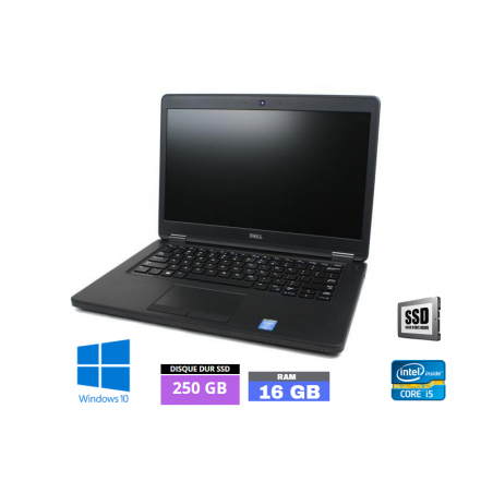 DELL E5450 Core I5 Sous Windows 10 - SSD 250 GO - Ram 16 Go - WEBCAM - N°110401 - GRADE B