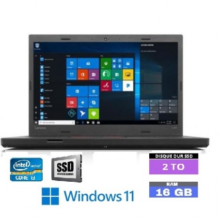 LENOVO L470 I3 - RAM 16 go - SSD 2 TO - Windows 11