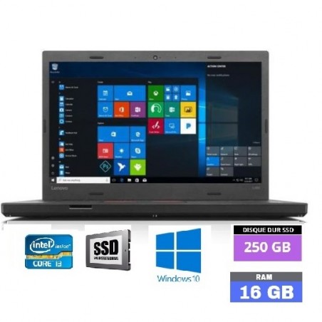 LENOVO L470 I3 - RAM 16 go - SSD 250 GO - Windows 10
