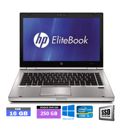 HP Elitebook 8470P Core i5 - 16 Go RAM - SSD 250 GO - Windows 10  - N°260401 - GRADE B