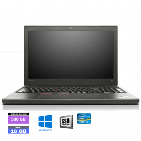 LENOVO T560 - Core I5 6EME GENERATION - WEBCAM - Windows 10 - SSD 500 Go - Ram 16 Go - N°240412 - GRADE B