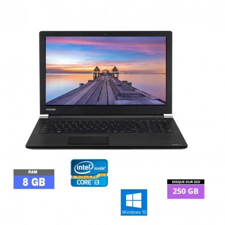 TOSHIBA SATELLITE A50 - Windows 10 - SDD 250 GB  - Core I3 - Ram 8 Go  - N°14022409 - GRADE B