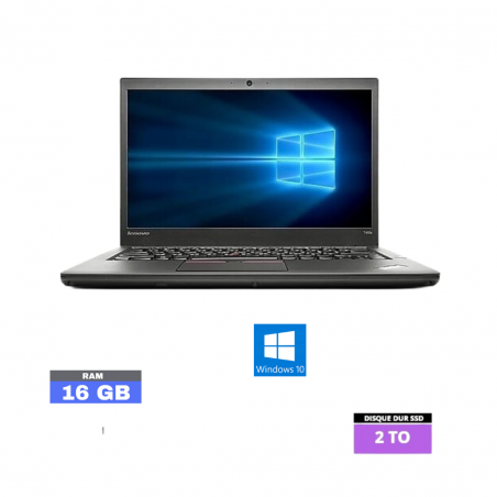 LENOVO T450 Core I5 - Windows 10 - SSD 2 To - Ram 16 Go - WEBCAM - N°060412 - GRADE B