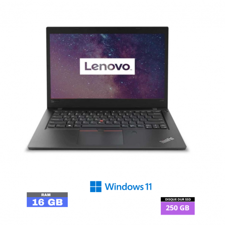 LENOVO L480 - I3 - WINDOWS 11 - SSD 250 GO - RAM 16 GO - N°26032405- GRADE B