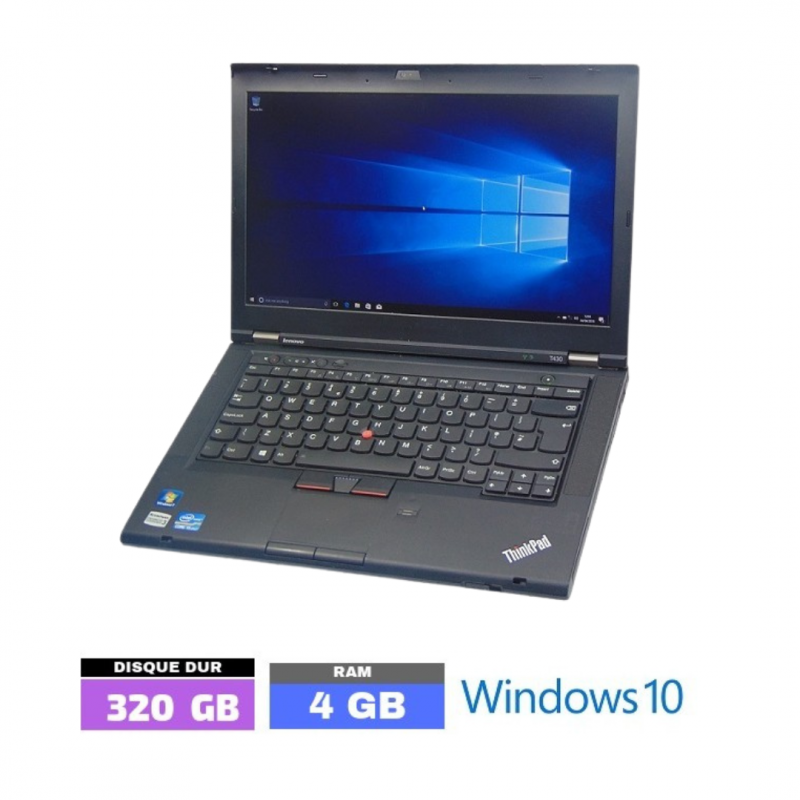 Acheter LENOVO T430 Core I5 - Windows 10 - Ram 4 Go - N°0629-01 - GRADE B Bon état - 259,00 € LENOVO T430 Core I5 - Windows 10 - Ram 4 Go - N°0629-01 - GRADE B Bon état - reconditionné disponible sur PC-PORTABLE.NET
