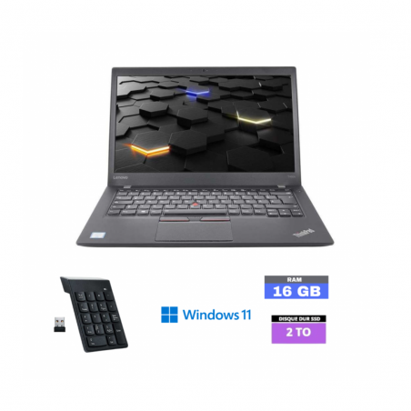 LENOVO T460 - Core I5 - WEBCAM avec pavé numérique - Windows 11 - SSD 2 To - Ram 16 Go - N°060430 - GRADE B