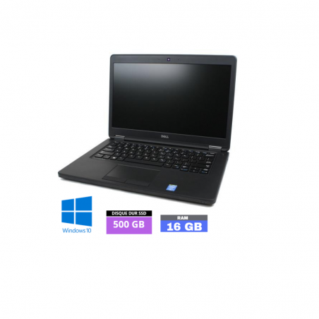 DELL E5450 Core I5 Sous Windows 10 - SSD 500 GO - Ram 16 Go - WEBCAM - N°110402 - GRADE B