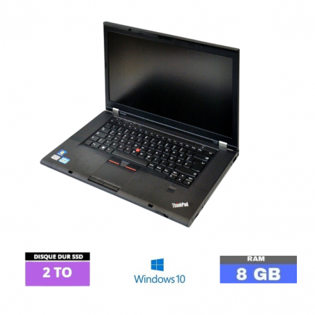 LENOVO T530 Core I5 - Sous Windows 10 - WEBCAM - Ram 8 Go - SSD 2 TO - N°120411 - GRADE B