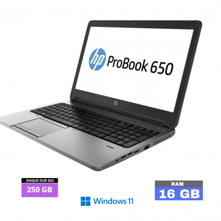 HP PROBOOK 650 G1 I5 - RAM 16 go - SSD 250 go - Windows 11 - N°2711237
