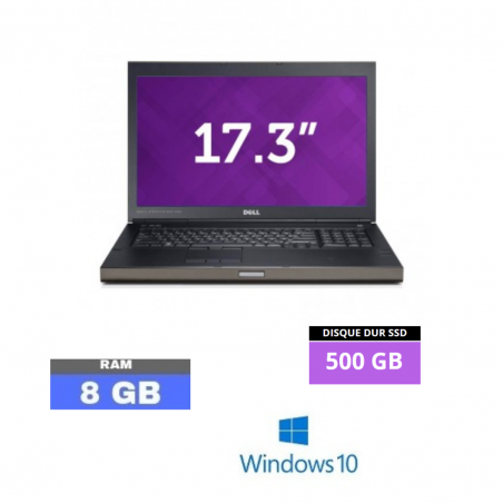DELL Precision M6800 -I7 -RAM 8 go - SSD 500 GO- Windows 10- N°07062402 - GRADE B