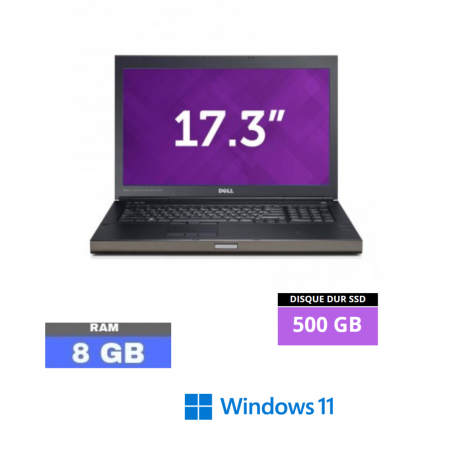 DELL Precision M6800 -I7 -RAM 8 go - SSD 500 GO- Windows 11- N°07062406 - GRADE B