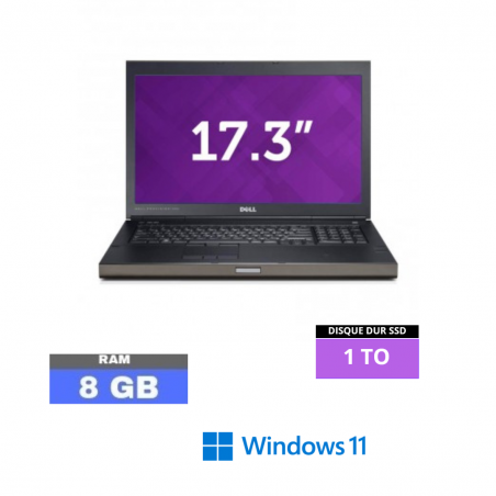 DELL Precision M6800 -I7 -RAM 8 go - SSD 1 TO- Windows 11- N°07062407 - GRADE B