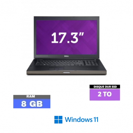 DELL Precision M6800 -I7 -RAM 8 go - SSD 2 TO- Windows 11- N°07062408 - GRADE B