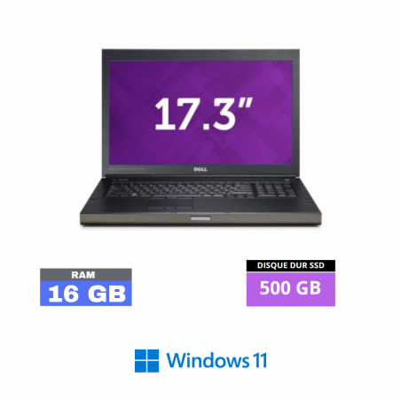 DELL Precision M6800 -I7 -RAM 16 go - SSD 500 GO- Windows 11- N°07062410 - GRADE B
