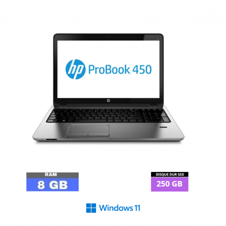 HP Probook 450 G1 Core i3 - SSD 250 go- 8Go RAM  sous Windows 11  - N°29062401 - GRADE B