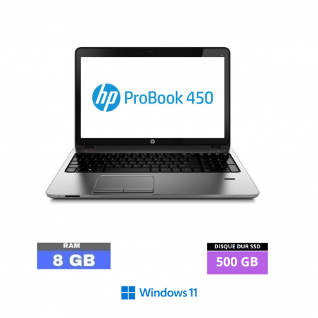 HP Probook 450 G1 Core i3 - SSD 500 go- 8Go RAM  sous Windows 11  - N°29062402 - GRADE B