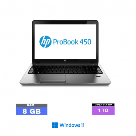 HP Probook 450 G1 Core i3 - SSD 1 To- 8Go RAM  sous Windows 11  - N°29062403 - GRADE B