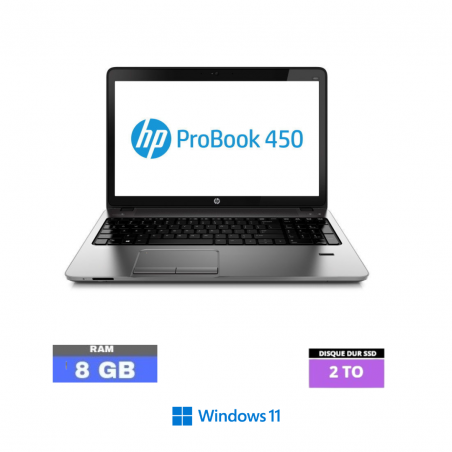 HP Probook 450 G1 Core i3 - SSD 2 To- 8Go RAM  sous Windows 11  - N°29062404 - GRADE B