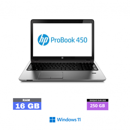 HP Probook 450 G1 Core i3 - SSD 250 Go- 16 Go RAM  sous Windows 11  - N°29062405 - GRADE B