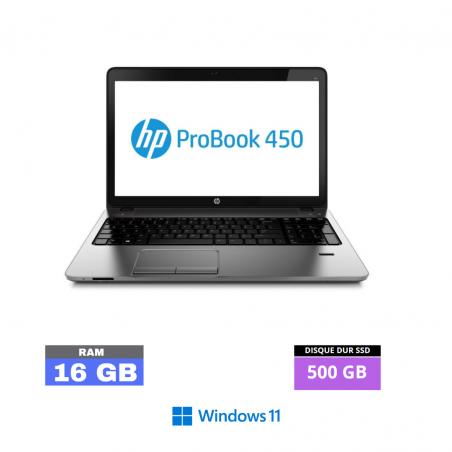 HP Probook 450 G1 Core i3 - SSD 500 Go- 16 Go RAM  sous Windows 11  - N°29062406 - GRADE B