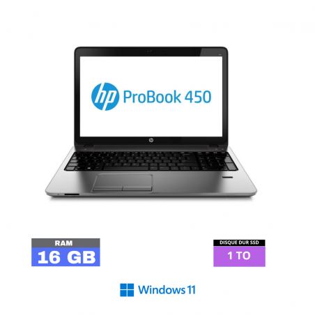HP Probook 450 G1 Core i3 - SSD 1 To- 16 Go RAM  sous Windows 11  - N°29062407 - GRADE B