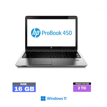 HP Probook 450 G1 Core i3 - SSD 2 To- 16 Go RAM  sous Windows 11  - N°29062408 - GRADE B