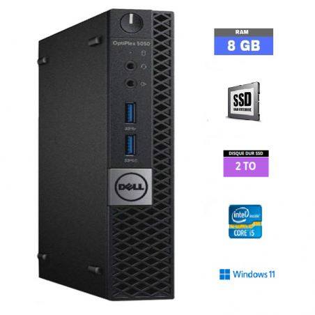 DELL OPTIPLEX 5050 MICRO PENTIUM G4400T - Windows 11 - Ram 8 Go - SSD 2 TO - N° 08082464 - GRADE B