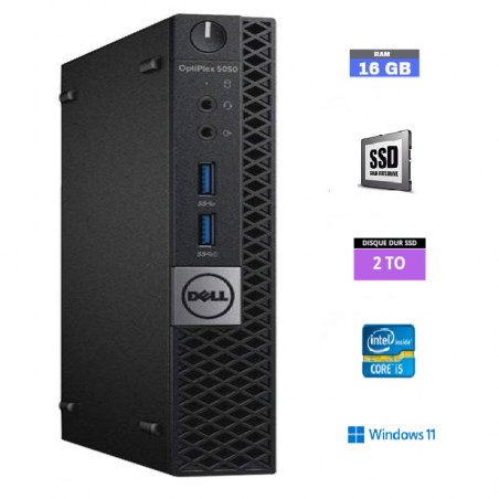 DELL OPTIPLEX 5050 MICRO PENTIUM G4400T - Windows 11 - Ram 16 Go - SSD 2 TO - N° 08082468 - GRADE B