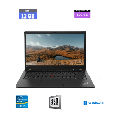 LENOVO T480S - I5 - WINDOWS 11 - SSD 500 GO - RAM 12 GO - 08082472 - GRADE B