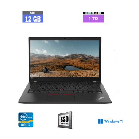 LENOVO T480S - I5 - WINDOWS 11 - SSD 1 TO - RAM 12 GO - 08082473 - GRADE B