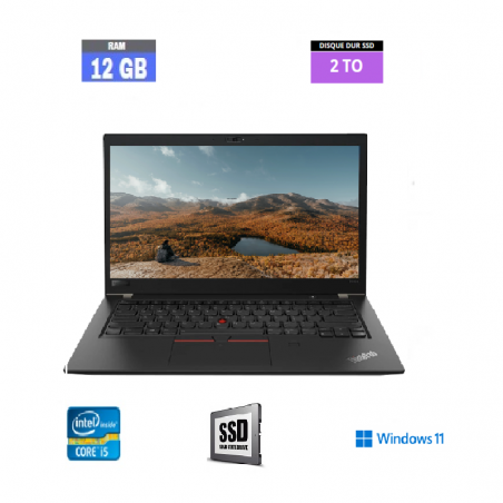 LENOVO T480S - I5 - WINDOWS 11 - SSD 2 TO - RAM 12 GO - 08082474 - GRADE B