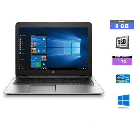 HP Elitebook 850 G3 Core i3 - 6300U - 2.4Ghz - Grade B - 8 Go RAM - SSD 1 TO - Windows 10 - N°12082423