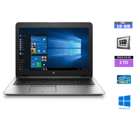 HP Elitebook 850 G3 Core i3 - 6300U - 2.4Ghz - Grade B - 16 Go RAM - SSD 2 TO - Windows 10 - N°12082428