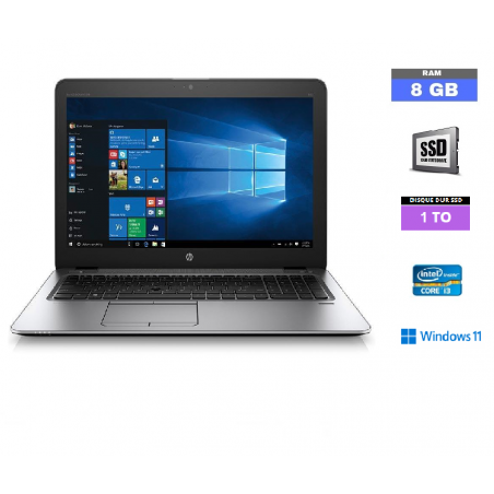 HP Elitebook 850 G3 Core i3 - 6300U - 2.4Ghz - Grade B - 8 Go RAM - SSD 1 TO - Windows 11 - N°12082433
