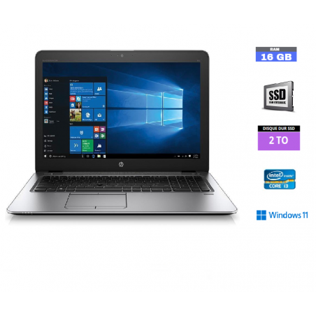 HP Elitebook 850 G3 Core i3 - 6300U - 2.4Ghz - Grade B - 16 Go RAM - SSD 2 TO - Windows 11 - N°12082438