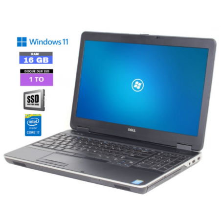 DELL LATITUDE E6540 Core I7 - SSD 1 To - Windows 11 - Ram 16 Go  - WEBCAM - N°1309202403 - GRADE B