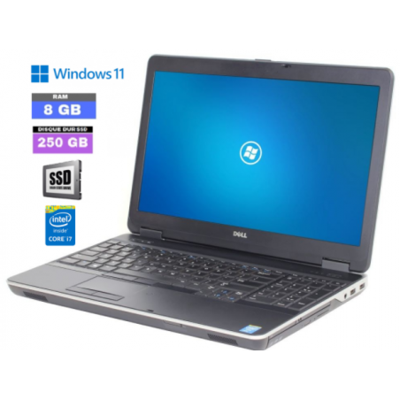 DELL LATITUDE E6540 Core I7 - SSD 250 Go - Windows 11 - Ram 8 Go  - WEBCAM - N°1309202405 - GRADE B