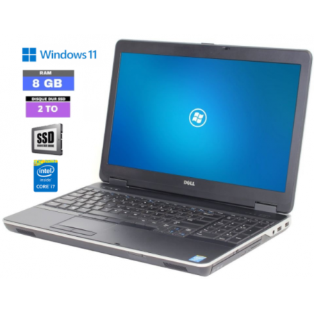 DELL LATITUDE E6540 Core I7 - SSD 2 TO - Windows 11 - Ram 8 Go  - WEBCAM - N°1309202408 - GRADE B