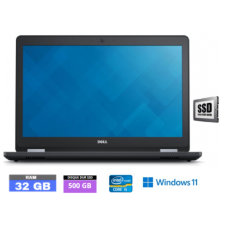 DELL LATITUDE E5570 Windows 11 - SSD 500 Go - Core I5 - Ram 32 Go  - N°1309202403 - GRADE B