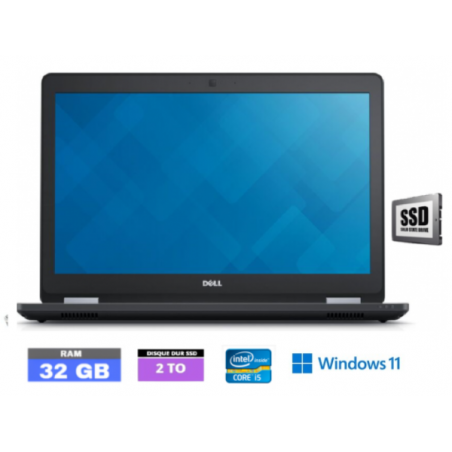 DELL LATITUDE E5570 Windows 11 - SSD 2 TO - Core I5 - Ram 32 Go  - N°1309202405 - GRADE B